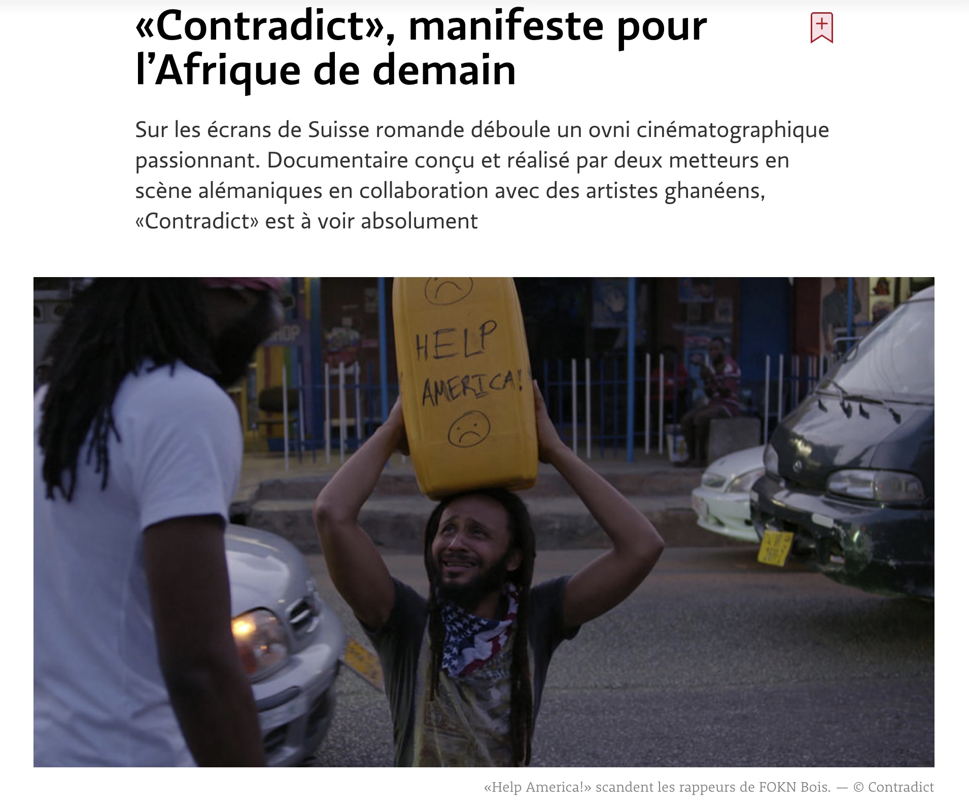 «Contradict», manifeste pour l’Afrique de demain image